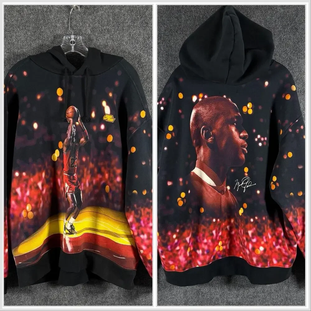 Nike Air Jordan Flight Heritage AOP Jumpman Hoodie Mens 2XL Michael Jordan Bulls